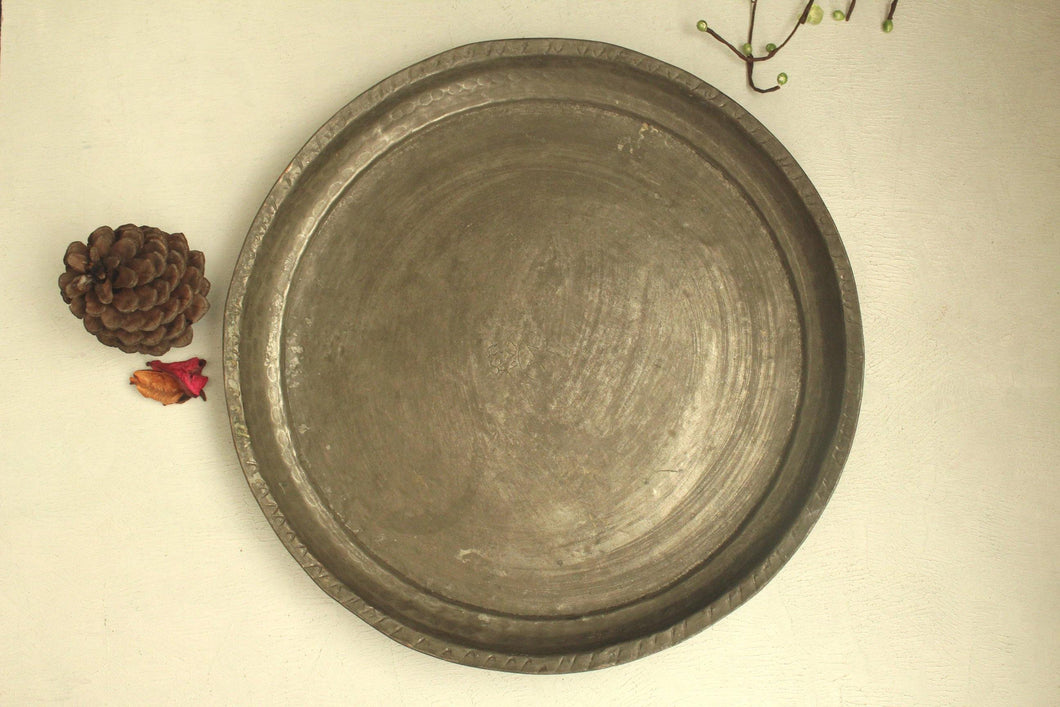 Vintage Copper Plate: Authentically Handcrafted by Folk Artisans (Size-11