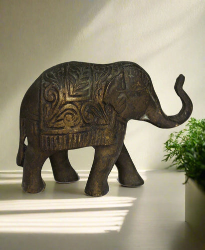 Vintage Decorative Brass Statue of Elephant Size 13.5 x 5.5 x 10 cm - Style It by Hanika