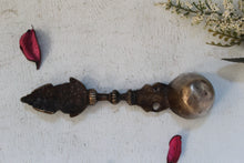 Load image into Gallery viewer, Vintage Pooja Spoon: Ganesha Finial Handcrafted with Brass (Size-7&quot;) - Style It by Hanika
