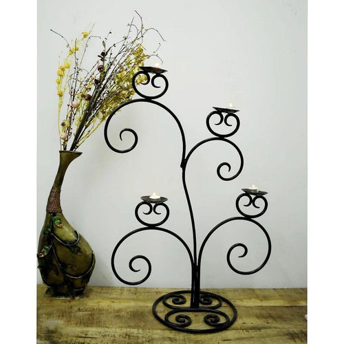 Vintage Style Wrought Iron Floor Candle Holder - Style It by Hanika