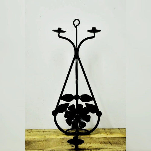 Vintage Style Wrought Iron Floor Candle Holder - Style It by Hanika