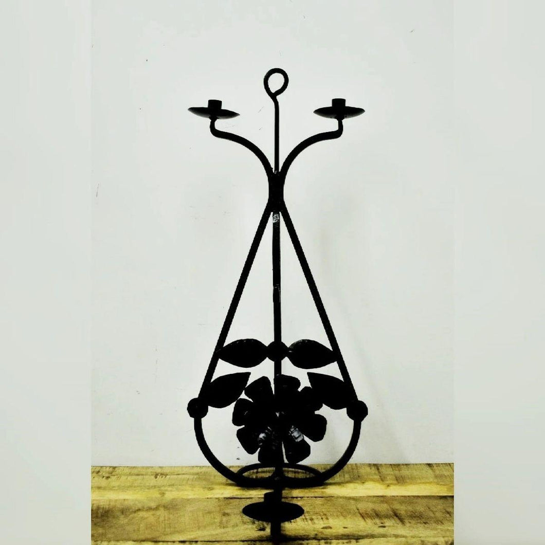 Vintage Style Wrought Iron Floor Candle Holder - Style It by Hanika