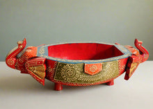 Load image into Gallery viewer, Wooden Boat Shaped Tray with Elephant Face - Style It by Hanika

