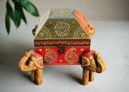 Wooden Box with Elephant Legs - Style It by Hanika