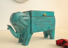 Load image into Gallery viewer, Wooden Distressed Elephant Shaped Box - Style It by Hanika
