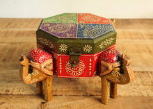 Load image into Gallery viewer, Wooden Octagon Box With Elephant Legs - Style It by Hanika
