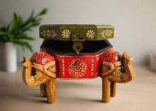 Load image into Gallery viewer, Wooden Octagon Box With Elephant Legs - Style It by Hanika
