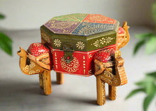 Load image into Gallery viewer, Wooden Octagon Box With Elephant Legs - Style It by Hanika
