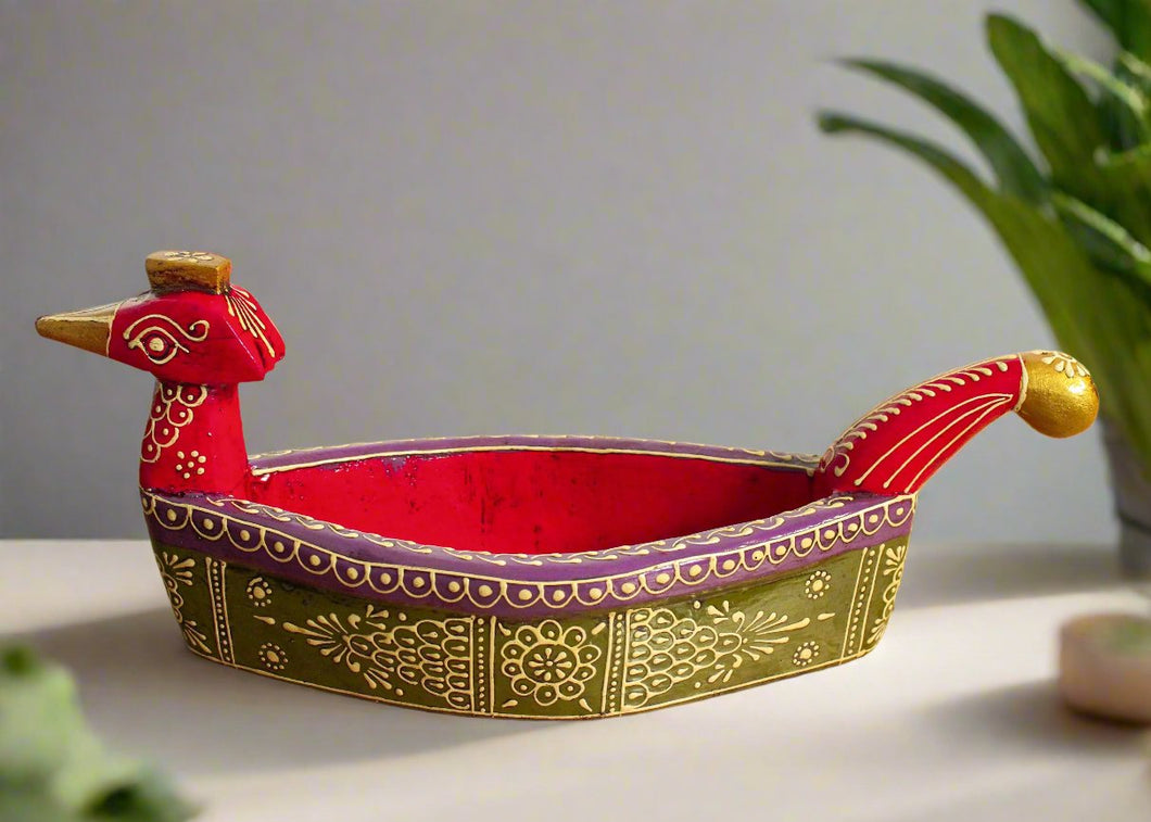 Wooden Painted Duck Face Boat Tray - Style It by Hanika