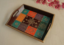 Load image into Gallery viewer, Wooden Painted Tray Set of 2 - Style It by Hanika
