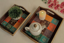 Load image into Gallery viewer, Wooden Painted Tray Set of 2 - Style It by Hanika
