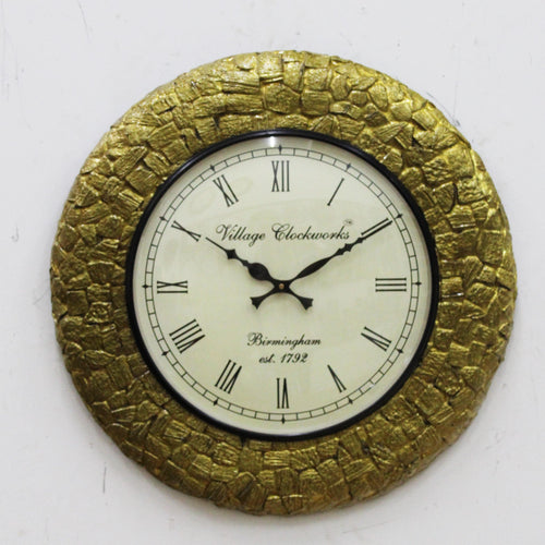 Wooden Wall Clock: Tiny Rock Designed Frame - Style It by Hanika
